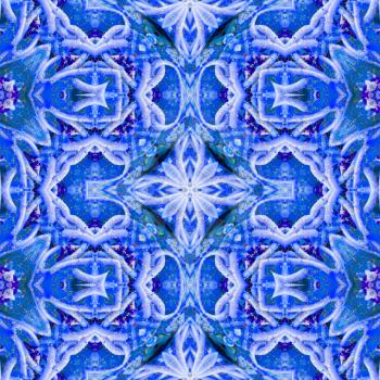 Blue kaleidoscope pattern. Abstract background ideal for wallpaper pattern and other work.