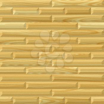 Illustration of the paneling from the light brown wooden planks.