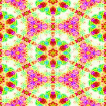 Green pink  kaleidoscope seamless abstract background illustration.