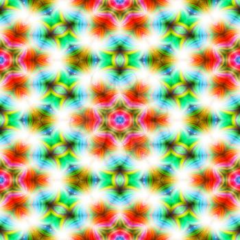 Kaleidoscope seamless abstract colorful background with star shape.