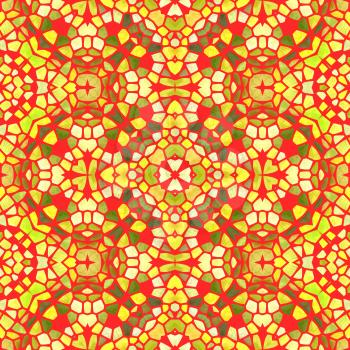 Yellow kaleidoscope seamless abstract background illustration.