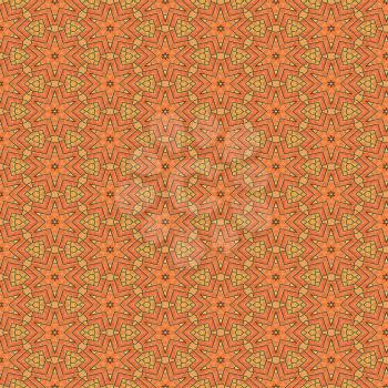 Abstract seamless orange background with star shapes.