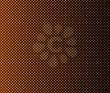 Basic halftone dots effect in black and orange color. Halftone effect. Dot halftone. Black orange halftone. Halftone background. Left to right.