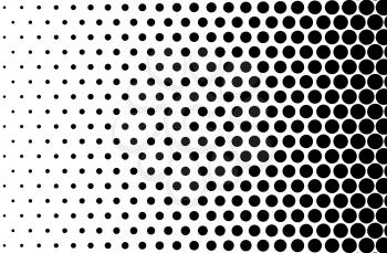 Basic halftone dots effect in black and white color. Halftone effect. Dot halftone. Black white halftone. Halftone background. Right to left.