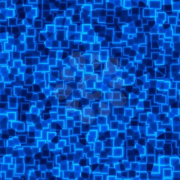 Abstract blue squares glowing background. 