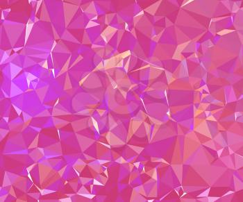 Abstract 3d pink polygonal and low poly background. Background with pink triangles.