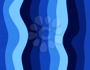 Blue wavy vertical stripes background illustration. 
