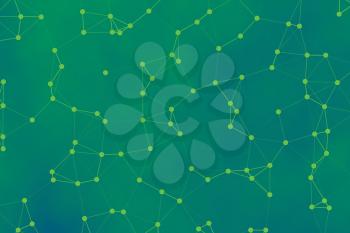 Green Neural Network Grid Abstract Background Conceptual Illustration