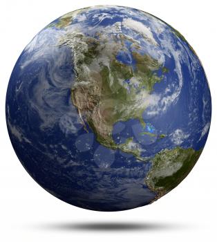 Earth globe - USA. Elements of this image furnished by NASA