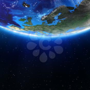 Europe glow space map. Elements of this image furnished by NASA