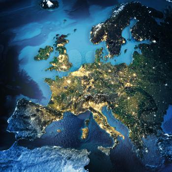 Europe. Elements of this image furnished by NASA. 3D rendering
