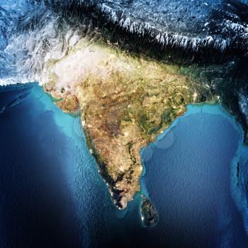 India. Elements of this image furnished by NASA. 3D rendering