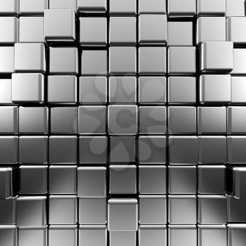 Silver abstract cubes. High quality 3d rendering