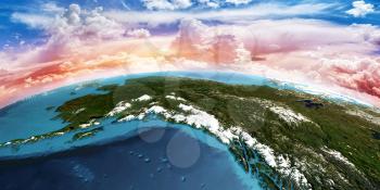Alaska. Elements of this image furnished by NASA. 3D rendering