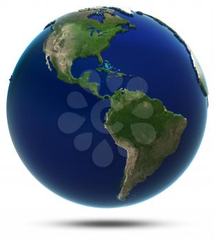 America world map. Elements of this image furnished by NASA 3d rendering