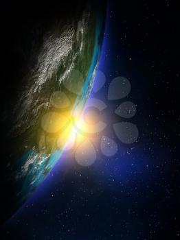 Planet from space. Elements of this image furnished by NASA 3d rendering