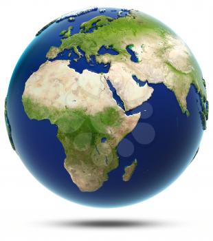 Earth model - Africa and Eurasia. Elements of this image furnished by NASA 3d rendering