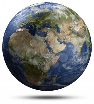 Earth globe - Africa, Europe and Asia. Elements of this image furnished by NASA 3d rendering