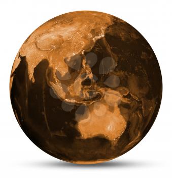 Earth orange map. Elements of this image furnished by NASA 3d rendering