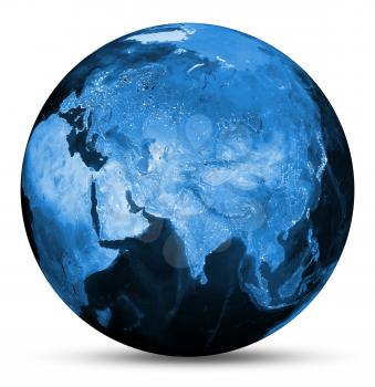 Earth blue map. Elements of this image furnished by NASA 3d rendering