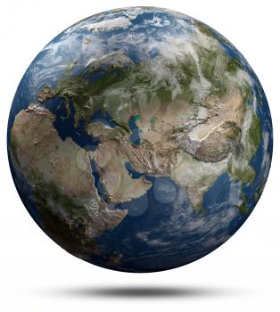 Earth globe - Eurasia. Elements of this image furnished by NASA 3d rendering