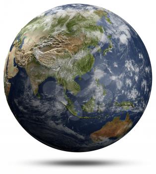 Earth globe - Asia and Oceania. Elements of this image furnished by NASA 3d rendering