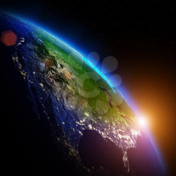 World geography. Elements of this image furnished by NASA 3d rendering