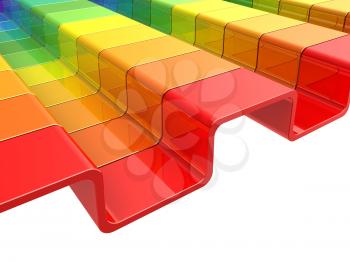 Colorful rainbow. 3d rendering on white background