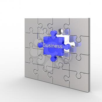 Business puzzle. White isolated 3d render graphic background