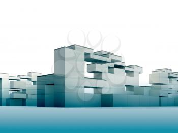 3d render minimalism and constructivism style building