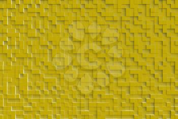 Gold or yellow abstract geometric cube or box shape background or patter design.
