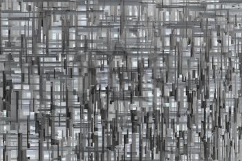 Abstract gray or black and white sci-fi 3d geometric texture pattern.
