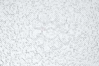 Abstract diagonal white or gray 3d geometric small cube or box shape tiles background or pattern design.