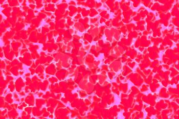 Valentine's Day abstract 3D illustration or background pattern with shiny shapes of red and pink hearts.