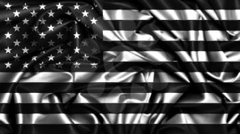 American flag grunge looking in black and white