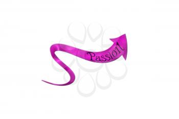 Sex Concept. Arrow With Passion Written On It Showing The Way Isolated on White  Background 3D illustration
