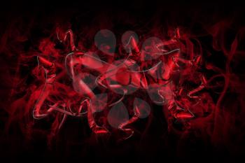 Love Concept. Arrows With Love Written On It Showing The Way On Black Background Full Of Red Smoke 3D illustration