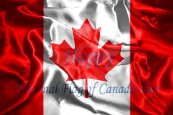 Canadian Flag With Text Happy National Flag Of Canada Day 3D Rendering