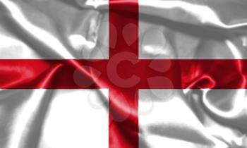 Flag of England Waving In The Wind. St George's Cross 3D illustration