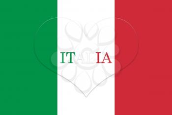 Italy Flag Heart Shape. Official colors and proportion. National Flag of Italy illustration