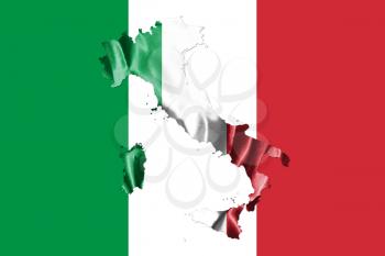 Map of Italy With Italian Flag. Official colors and proportion illustration