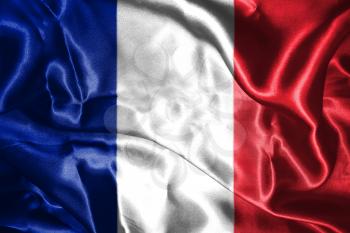 National Flag Of France Waving in the Wind 3D illustration