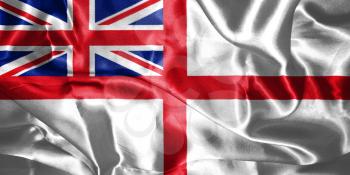Variant Flag of the United Kingdom of Great Britain and Northern Ireland. Naval Ensign 3D illustration