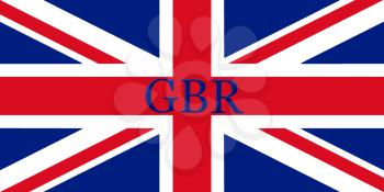 Great Britain Flag With Country Name Written On It 3D illustration
