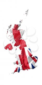 United Kingdom Map With Flag On It Isolated On White Background 3D illustration