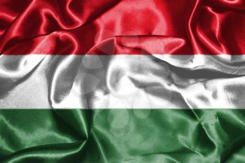 Hungarian National Flag Waving in the Wind Grunge Looking 3D illustration