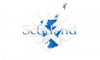 Map Of Scotland With Flag On It Isolated On White Background 3D illustration