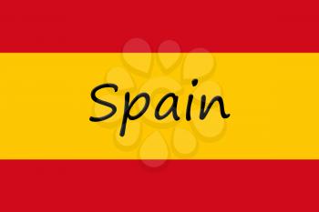 Spanish National Flag With Country Name Written On It 3D illustration 