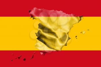 Map Of Spain With Spanish Flag 3D illustration