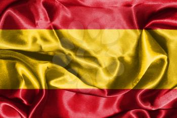 Spanish National Flag Waving In The Wind 3D illustration